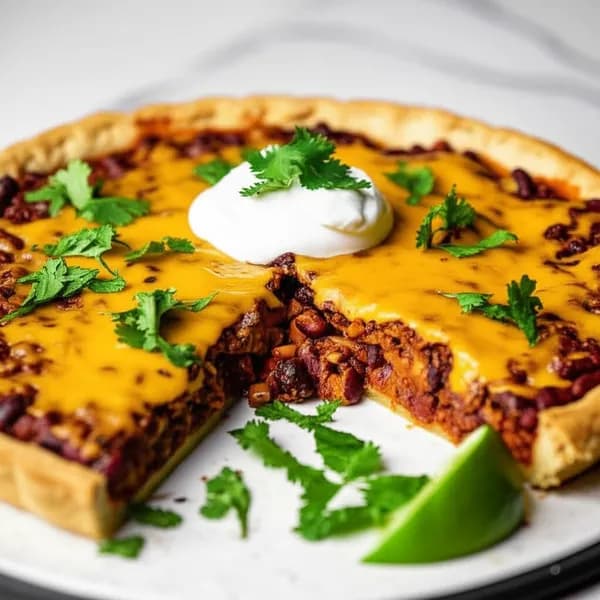 Texas chili paj med cheddar - enkelt recept från MatVeckan