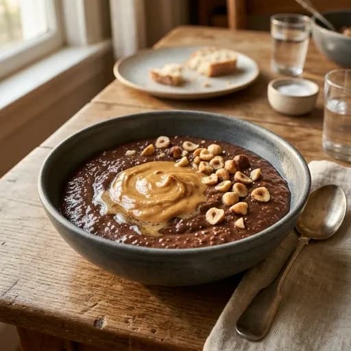 Proteinrik chiapudding med jordnötssmör och kakao - enkelt recept från MatVeckan