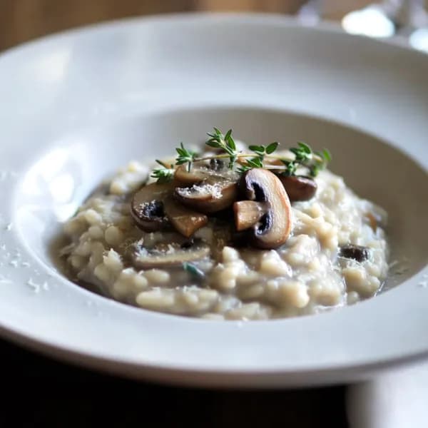 Festlig risotto med riesling och smörstekta svampar - enkelt recept från MatVeckan